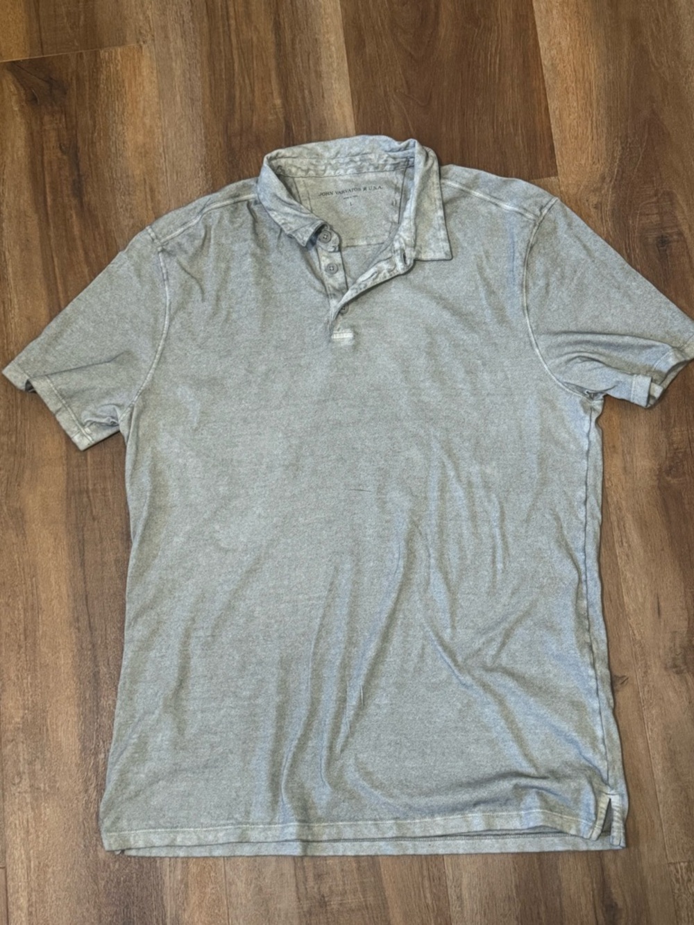 John Varvatos Men's Light Gray Polo Shirt